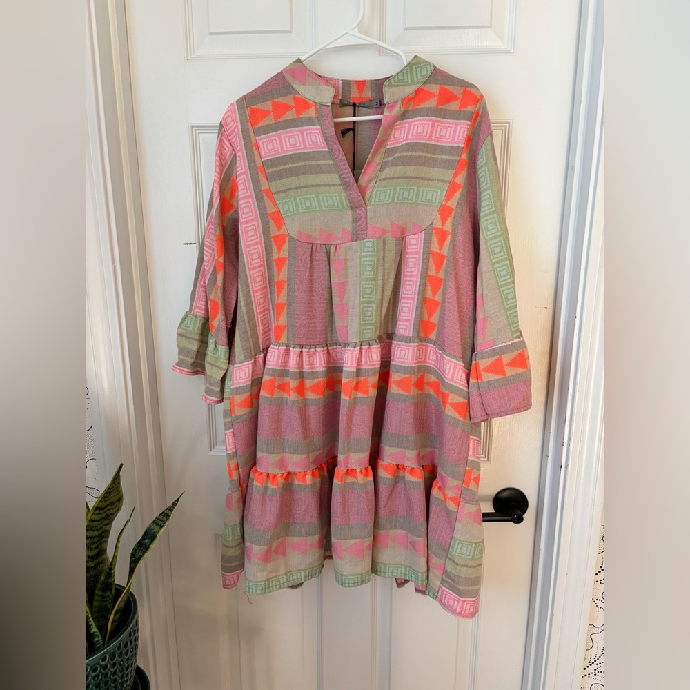 Luisa Perla Geometric Patterned Dress